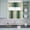 Khaki, sea green, variant on 3 Piece Kitchen Curtains and Valances Set Green Yellow Ombre Cafe Curtains 36 Inch Length Farmhouse Modern Gradient Art Valance & Tier Curtain for Living Room Bedroom Small Window 54"x18" 27"x36"*2