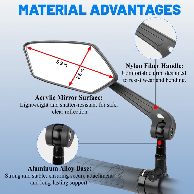 Cyrico Bike Mirror, 2-Pack HD Wide-Angle 360-Degree Adjustable photo 5
