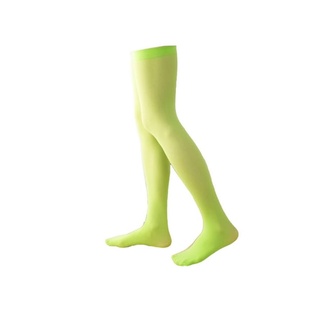 Minnieouse 1 par de calcetines altos hasta el muslo por encima de la rodilla de 40 cm JK elasticidad estilo pijo medias hasta el muslo para diario Medias Verde fluorescente Minnieouse AP008228-09B