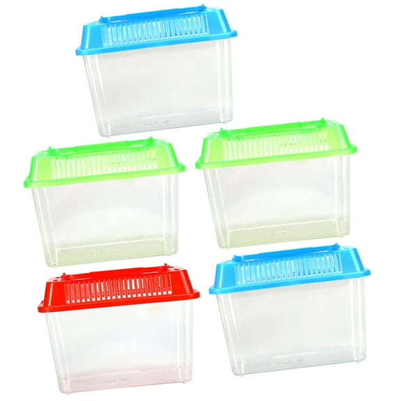 5 Pcs Fish Breeding Tanks Aquariums Mini Portable Turtle Feeding Box Travel