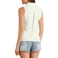 thumbnail image 4 of MODA NOVA Junior's Single Breasted Point Collar Sleeveless Shirt, 4 of 6