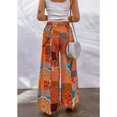thumbnail image 3 of Pantalones anchos con cordón y cintura alta para mujer, talla grande, color rojo XL, 3 of 6