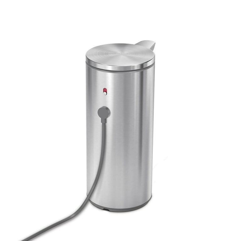 simplehuman 9 oz Rechargeable Sensor Soap Dispenser, Brushed