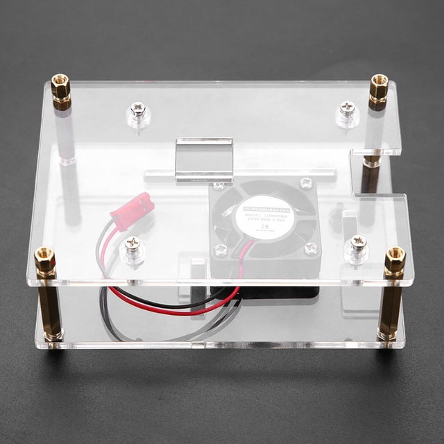 fo sa Raspberry Pi Estuche Acrílico Caja de protección de PMMA Estuche Protector Carcasa de acrílico + Ventilador de enfriamiento para Raspberry Pi 2 3 Modelo B y Pi B + Khall Tendencias