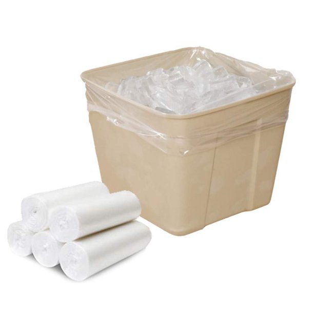 Pack of 100 Clear Ice Bucket Liners 6 x 6 x 12. Food Grade Plastic Ice