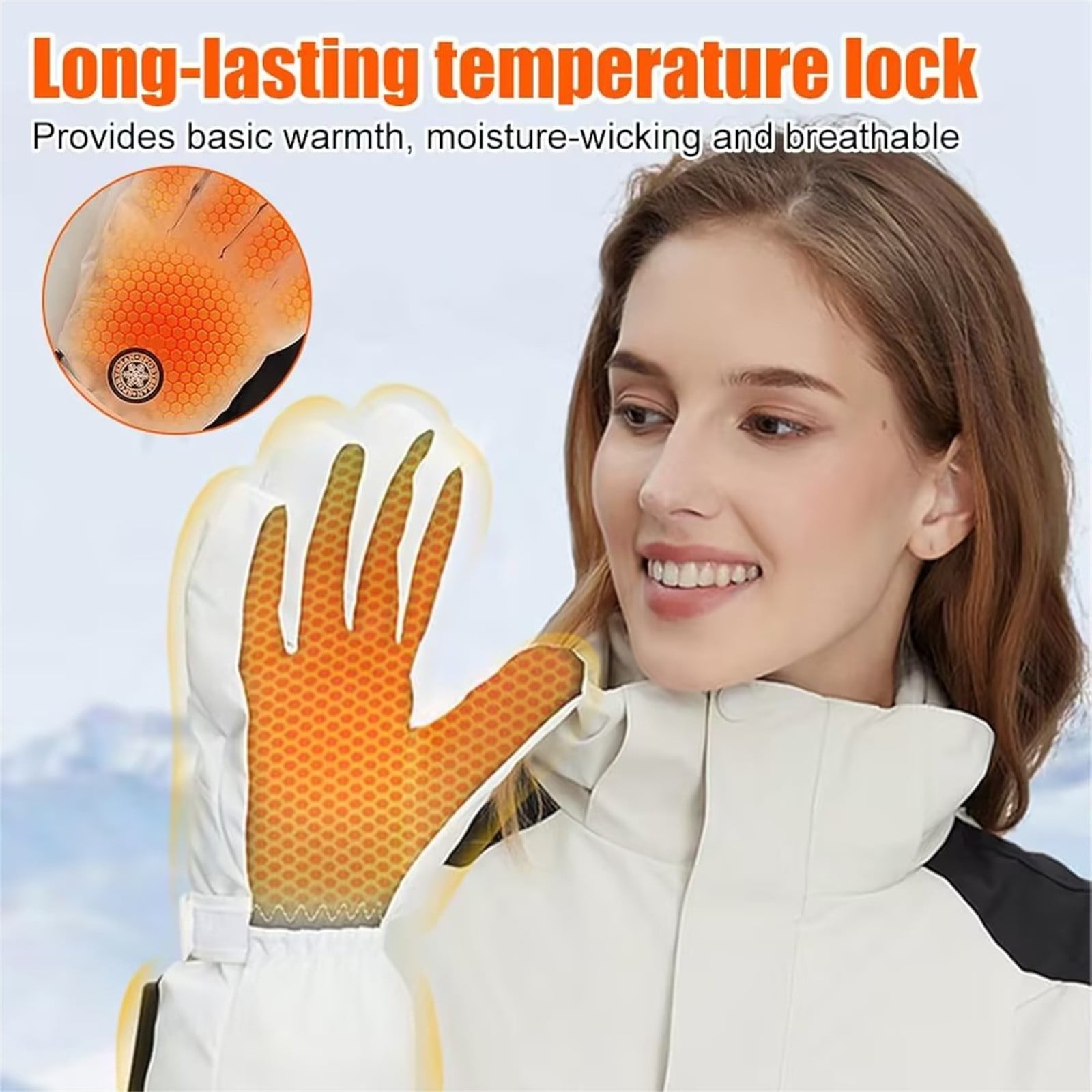 Chuancc Men's USB Rechargeable Battery Powered Heated Biker Gloves - Windproof Waterproof Thermal Gloves for Driving & Adventures Black One Size