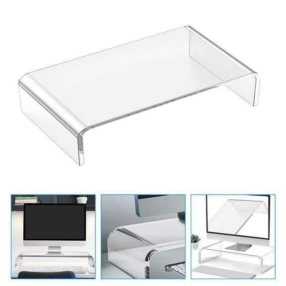 LEORX Heavy Duty Monitor Stand Desktop Organizer For Office Ergonomic Height Display Riser For Space Saving Design