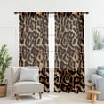 thumbnail image 3 of Cheetah Print Curtains 52WX84H Rod Pocket Leopard Not Blakout Curtains for Bedroom Living Room Wild Animals Print Drapes 2 Panels, 3 of 8