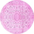 thumbnail image 1 of Ahgly Company Indoor Round Medallion Pink Traditional Area Rugs, 7' Round, 1 of 4