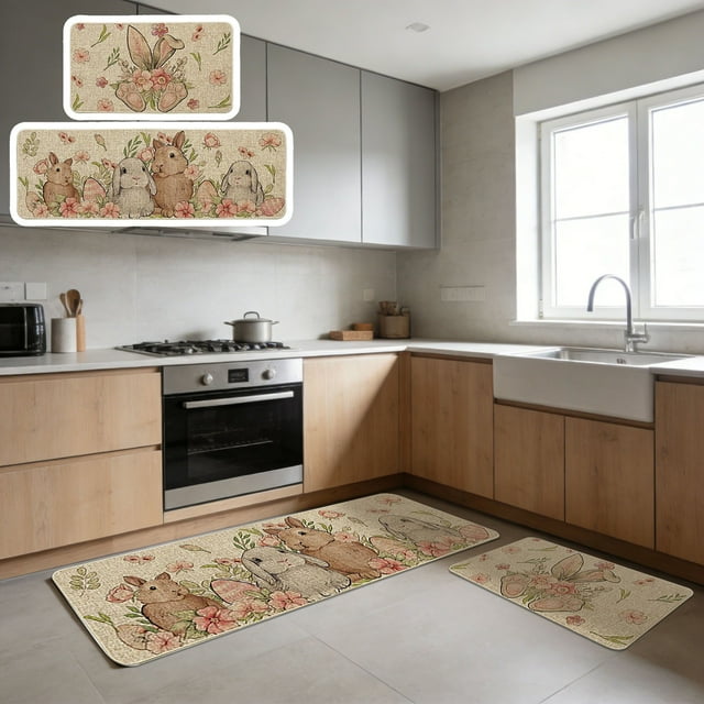 zhangmingg Easter Doormat Set Soft Welcome Rug Decorative Floor Mat for Holiday Party Indoor Outdoor Use