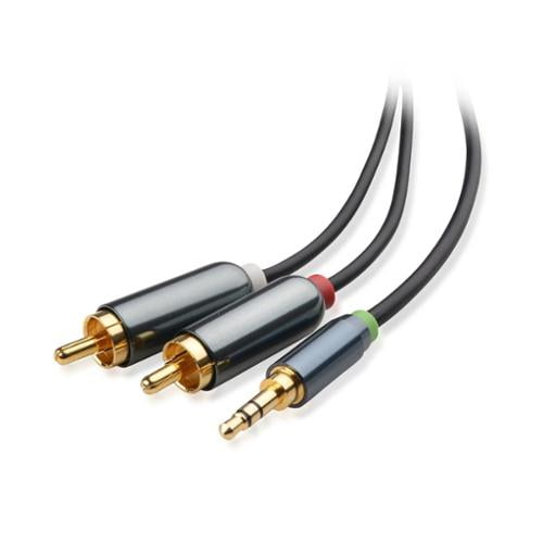 Computer Cables 10pcs Gold 3.5mm Stereo Male to Dual 2X RCA Female Y Splitter Audio Adapter Connector Cable Length: 0, Color: Gold