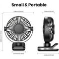 thumbnail image 6 of TOPK USB Clip on Fan, Small Clip Fan, USB Table Fan with 3 Speeds Strong Airflow, 720° Rotation, USB Powered, Ultra-Quiet, Desk Fans for Home/Office/Stroller/Library and Summer Gift Black, 6 of 7