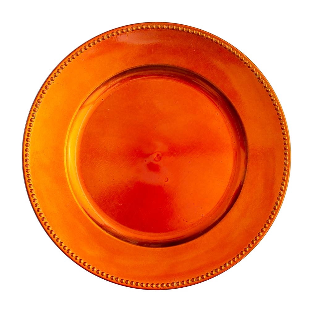 Richland Beaded Charger Plate 13" Orange Set of 48