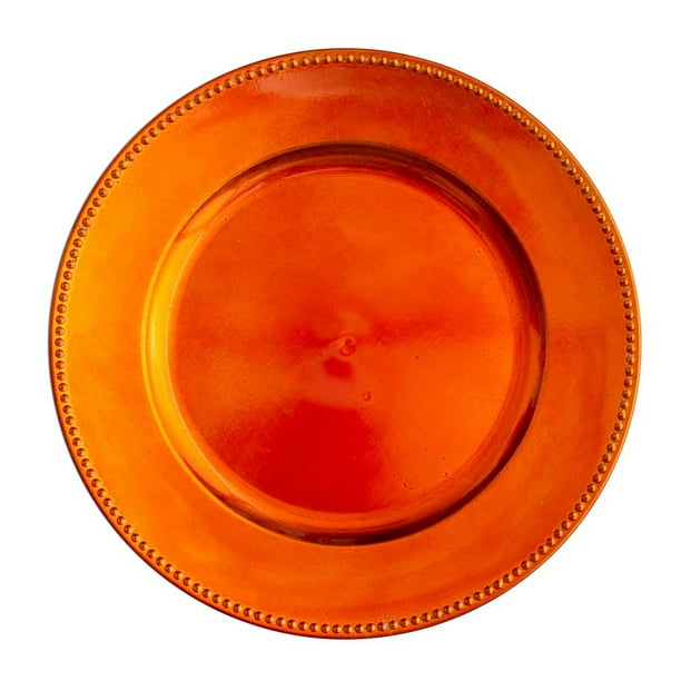 Richland Beaded Charger Plate 13" Orange Set of 48