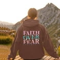 thumbnail image 5 of Womens Hoodie Faith Over Fear Printed Christian Jesus Hoodie Faith Sweatshirt Pullover Hooded, 5 of 8