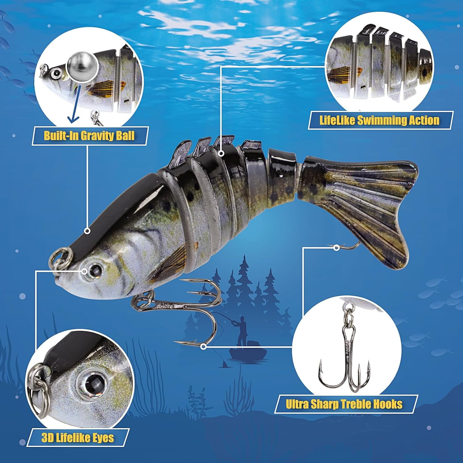 Advent Calendar 2025 Fishing Lure for Men Teen Boys,24 Day Christmas Countdown Fishing Lure Tackle Kit Soft Lures Spoons Minnow Popper Crankbait VIB,Fishing Xmas Gifts for Fisher Father Grandpa