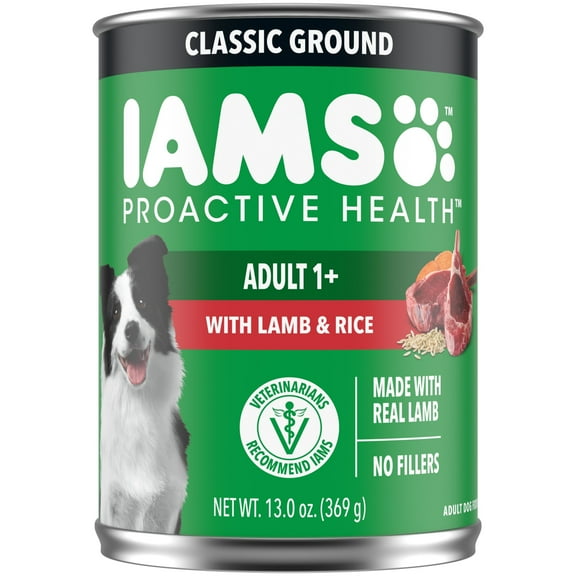 Iams Proactive Health Adult Wet Dog Food Classic Ground With Lamb & Rice, 13 Oz Can