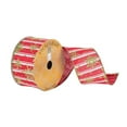 thumbnail image 1 of Vickerman Q180686 Ruban Pailleté Rayé Rouge et Blanc 2,5 Po x 10 Yards, 1 of 1