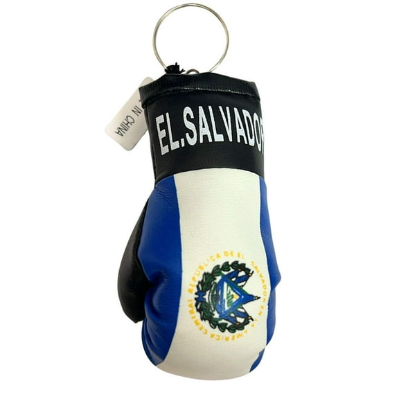 El Salvador Flag Boxing Gloves Keychain: 1 Pack
