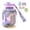 Purple Clear Water Bottle, variant on 40 Oz Clear Water Bottle Reusable Wide Mouth, Leakproof BPA Free Large Plastic Water Bottles with Strap, Motivational Time Marker Jug for Workout Camping Outdoors Home Hiking
