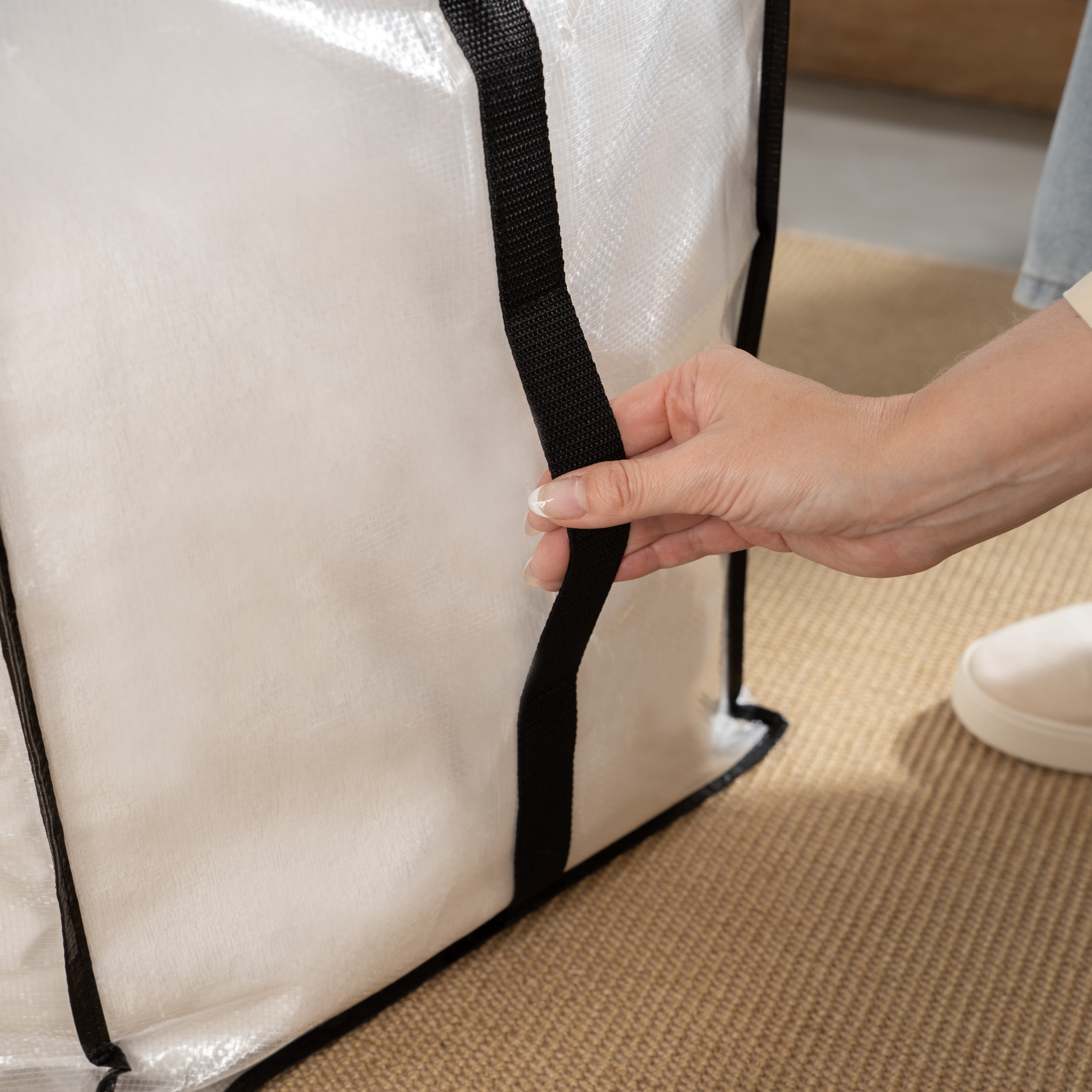 Mainstays Heavy Duty Clear 62 Gallon Storage Bag with Dual Carry Handles
