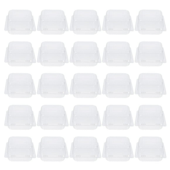 50pcs Home Cake Boxes Practical Cake Boxes Plastic Dessert Boxes Cake Containers