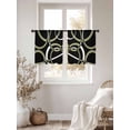 thumbnail image 4 of Black Geometric Semi Sheer Curtains 54 Inch Length 2 Panels Set, Modern Sage Green White Striped Art Sheer Kitchen Curtain Privacy Voile Window Curtain for Living Room Bedroom Rod Pocket Drapes, 4 of 7