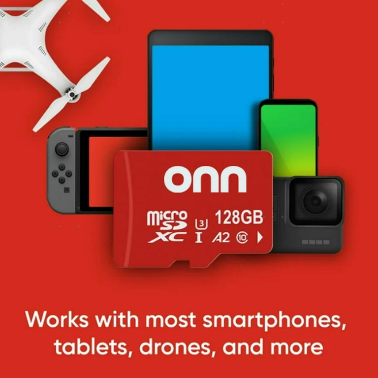 Onn+ 128 GB microSDXC U3 Memory Card for Nintendo Switch with 100