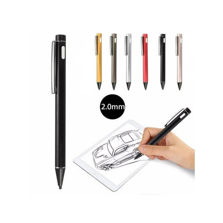 2.0mm USB Rechargeable Active Stylus Touch Screen Drawing Pen for iPad iPhone for Samsung Phone Tablet (Best Touch Screen Stylus For Drawing)