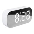thumbnail image 1 of Relaj de espejo, relaj de alarma espejo de la temperatura blanca mumpla 5 niveles brillo para el escritorio, 1 of 7