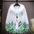 thumbnail image 4 of Summer Skin Coats Men Ultra Light UV Sun Protection Big Size Hooded Windbreaker Jacket Men printing Casual Outwear, 4 of 7