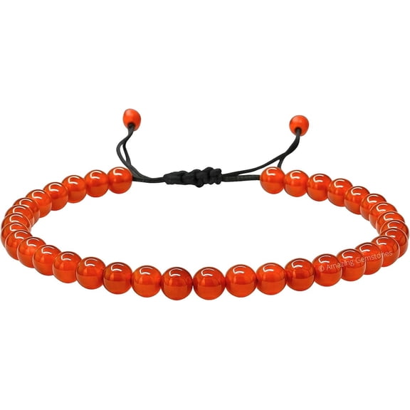 Carnelian Crystal Anklet, 6mm Beads Anklet for Women