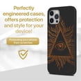 thumbnail image 2 of Case Yard Wooden Case for iPhone-11-Pro Soft TPU Silicone cover Slim Fit Shockproof Wood Protective Phone Cover for Girls Boys Men and Women Supports Wireless Charging Illuminati Design, 2 of 7