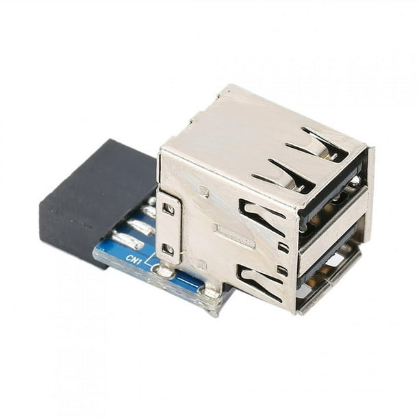 Adaptador de expansión USB para placa base de PC de 9 pines a 2 USB 2.0, accesorios para computadora