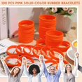 thumbnail image 5 of 100Pcs Blank Elastic Solid Color Silicone Wristbands Stretch for Men Women Teens Gifts Students Sports Supplies,D, 5 of 5