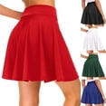 thumbnail image 1 of Falda básica para mujer, versátil, elástica, acampanada, informal, minifalda de patinadora, rojo, negro, verde, azul, Falda corta, novedad de 2023, 1 of 1