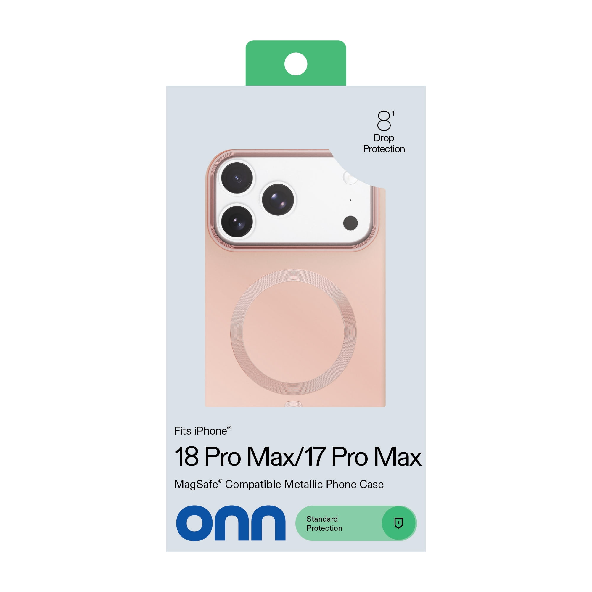 onn Soft Touch Phone Case for iPhone 18 Pro Max / 17 Pro Max, MagSafe Compatible - Blush Pink