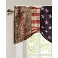 thumbnail image 3 of Tie Up Valance Curtain for Kitchen, Vintage Stripes and Stars USA Flag Wood Plank Rod Pocket Short Curtains Adjustable Tie-Up Shade Valances, Sports Window Treatment for Bathroom Living Room Bedroom, 3 of 7