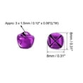 thumbnail image 2 of Uxcell Bulk Craft DIY Bells for Christmas Festival Decoration Party Home Silvery 0.31 inch 150pcs Purple, 2 of 3