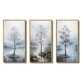 thumbnail image 2 of Designart "Grey Tree Monochrome Landscape IV" Floral & Botanical Framed Wall Art Set Of 3 - Grey Tree Monochrome Frame Gallery Set For Office Decor, 2 of 7