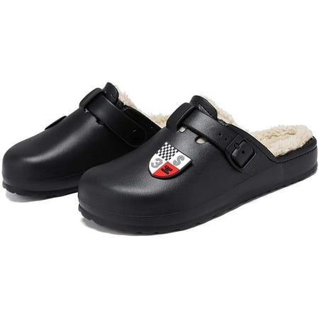 

Men s Winter Warm Slippers with Fleece Lining Breathable Clogs Garden Mules for Adults Home Slippers