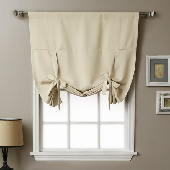 Quality Home Basic Blackout Tie Up Shade - Beige (1 Panel)