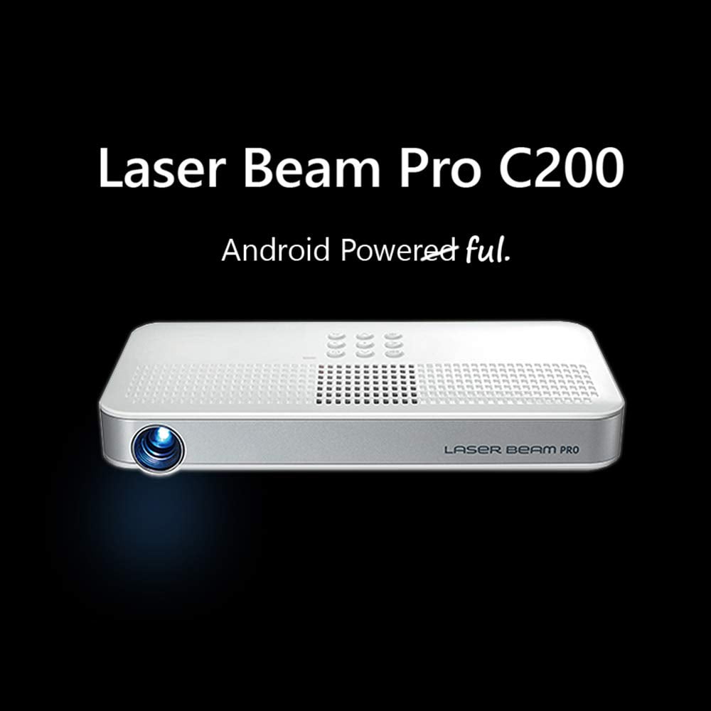 Portable Mini Projector [Laser Beam Pro C200] CES Awarded Focus-Free FDA  Eye Safety Class1 200 Lumens 1080P 4K Supported 768P HD Output 150