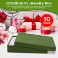 thumbnail image 5 of Novel Box 10 Pack Green Cardboard Cotton Filled Jewelry Gift Boxes 5.5x3.5x1 Inches with Lids, 5 of 6