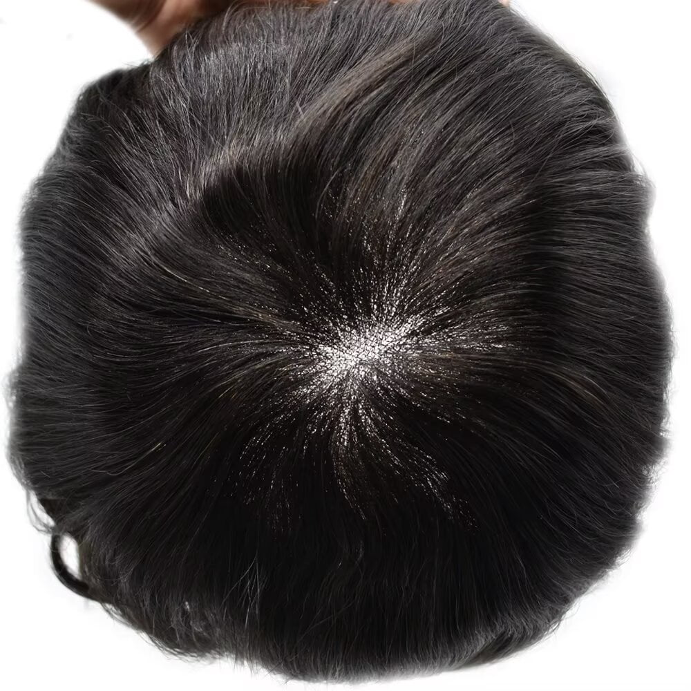 Lyrical Hair Toupee for Men Hair System for Man Siwss Super Welded Lace Mens Hairpieces Human Hair Replacement System Lace Hair Unirs Wig #1B Off Black