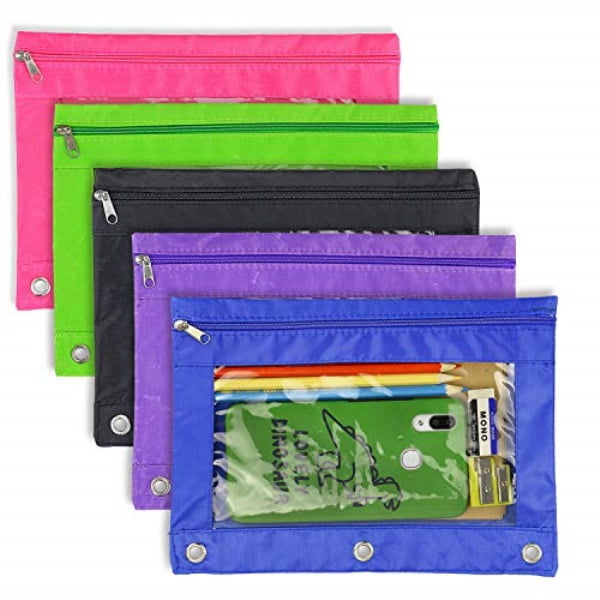 youshares 3 ring binder pencil pouch 5 pack colored pen holder zipper