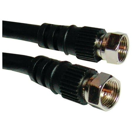 Axis F-To-F RG6 Screw-On Cable, 6′, Black Axis F-To-F RG6 Screw-On Cable, 6′, Black