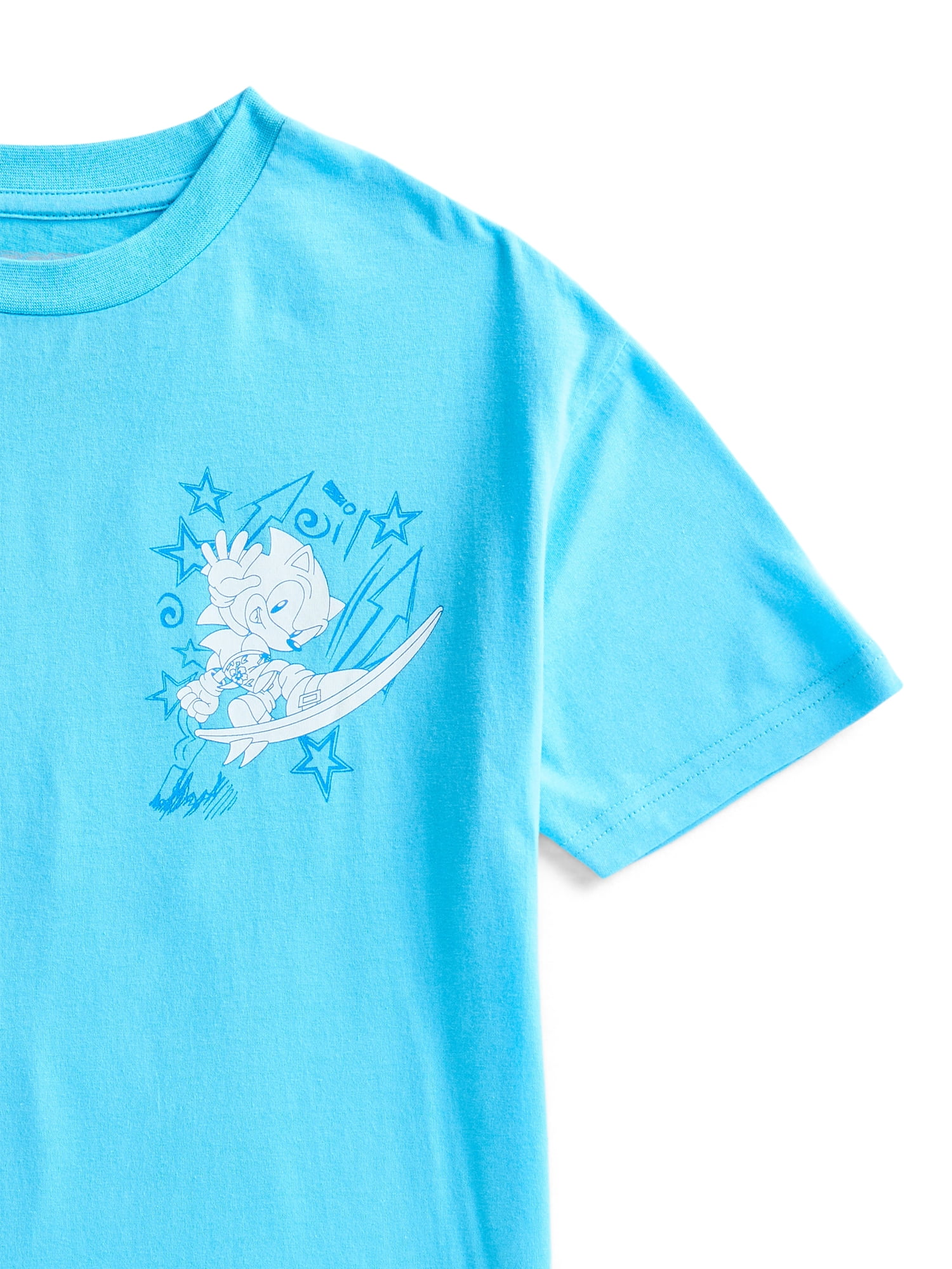 Sonic the Hedgehog Boys Cotton Neon Graphic Tee with Short Sleeves, Sizes XS-2XL