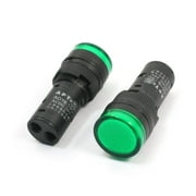 Unique Bargains AD16-16C /DC 24V 15mm Green Signal Indicator Light 45mm x 19mm 2 Pcs