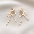 thumbnail image 7 of SmartBy 1 Pair Clip Earrings Bow Tassels Jewelry Non-piercing Rhinestones Drop Earrings Birthday Gifts, 7 of 7
